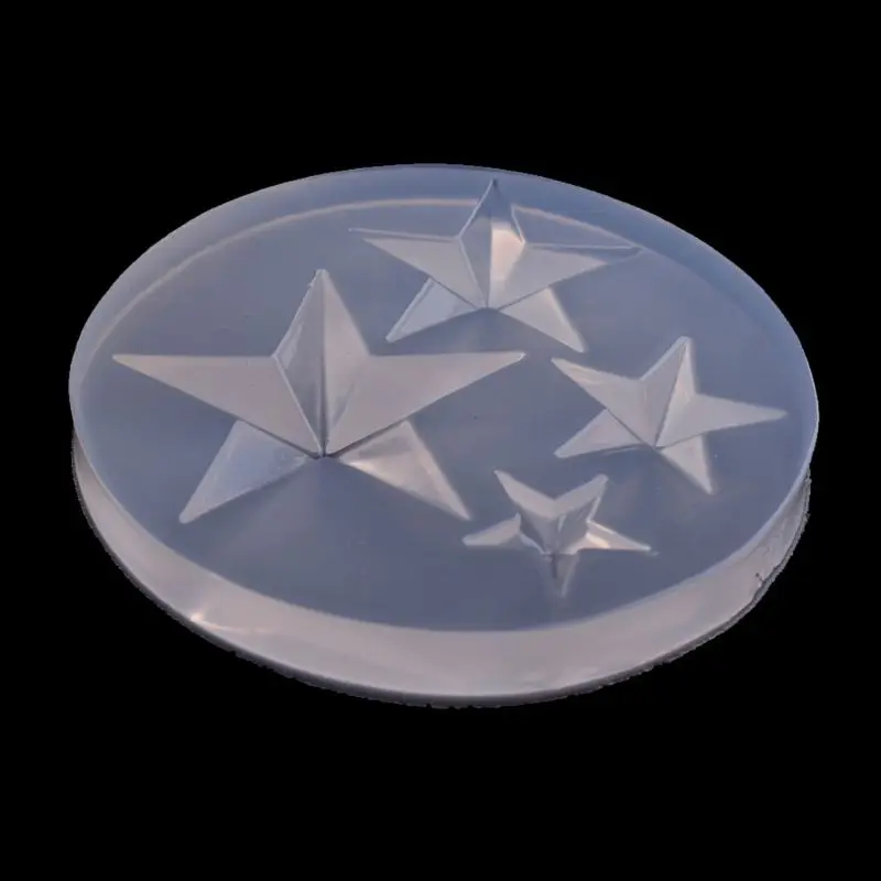 

69HB Handmade Five Stars Epoxy Resin Mold Five-pointed Star Resin Pendant Mold Earrings Necklaces Jewelry Making Tools
