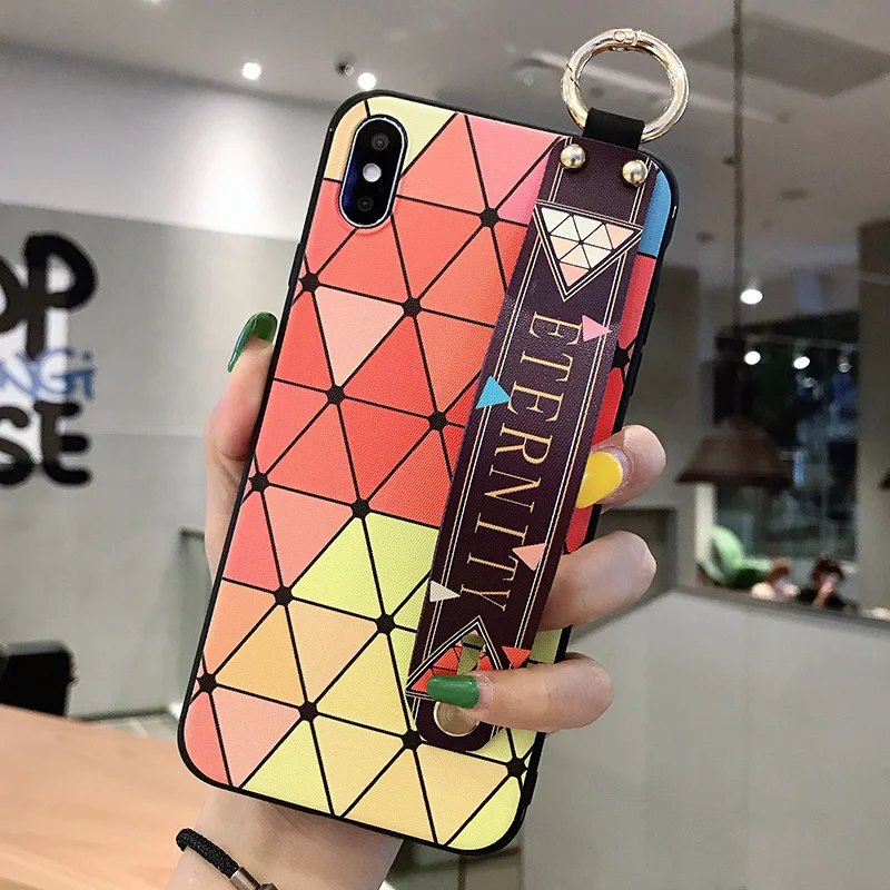Мягкий чехол с ремешком для телефона Vivo Y15 Y17 Y66 Y65 Y67 Y71 Y75 Y79 Y81 Y83 Y85 Y91i Y93 Y95 Y97 V5S V7 V9