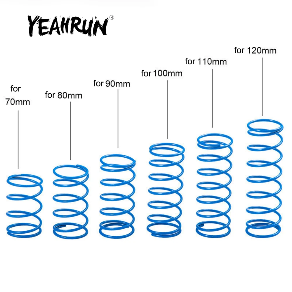 

YEAHRUN 1/2pcs Aluminum Shock Absorber Upgrade Springs for 1/10 Axial SCX10 RC Car 70/80/90/100/110/120mm