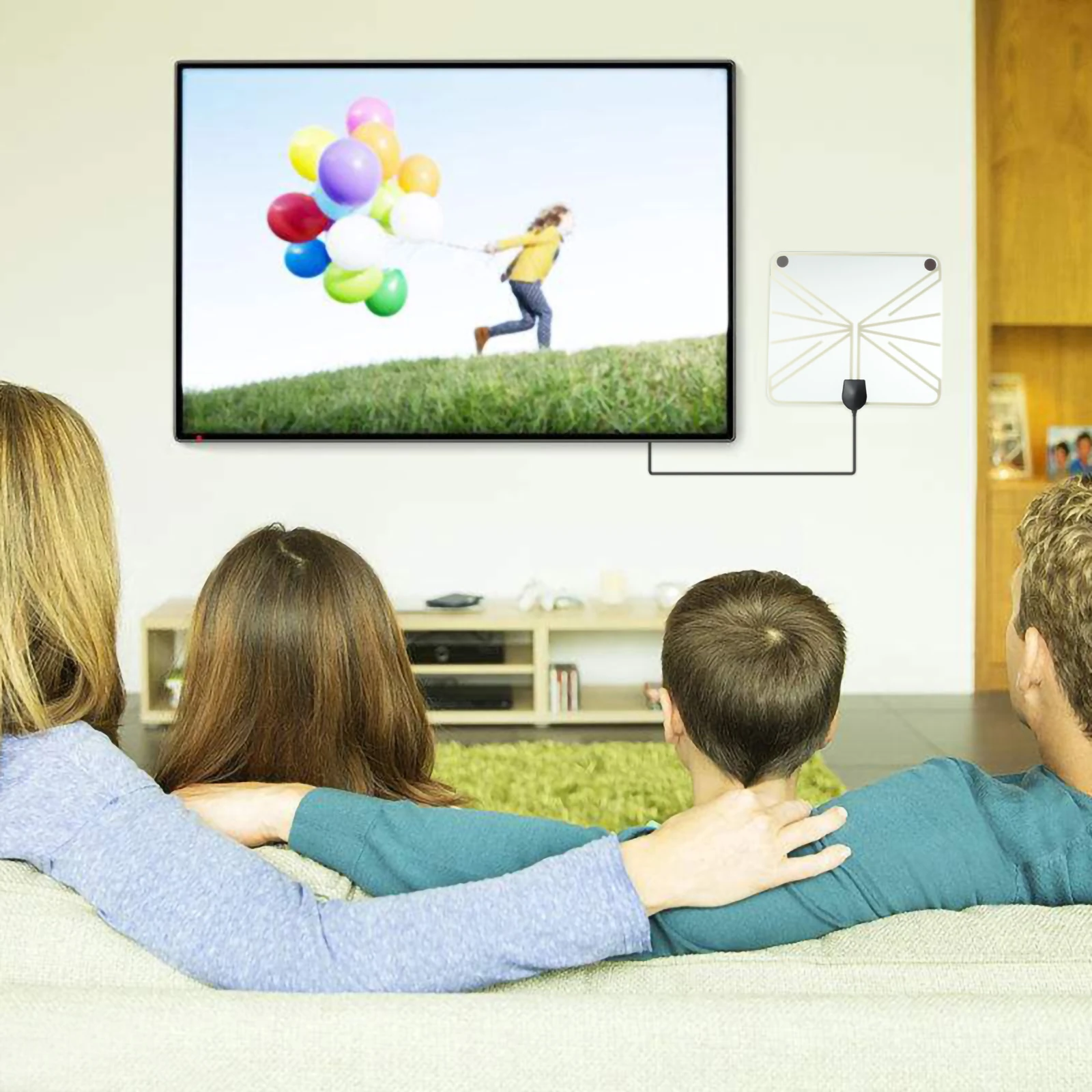 

50 -100Mile Range HDTV Clear View Antenna Digital Flat 1080P Amplified Booster Digital TV 50 Miles Range LNA Gain VHF