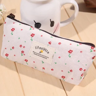 Холщовые пеналы для карандашей на молнии с милыми цветами 1 шт. | Канцтовары офиса