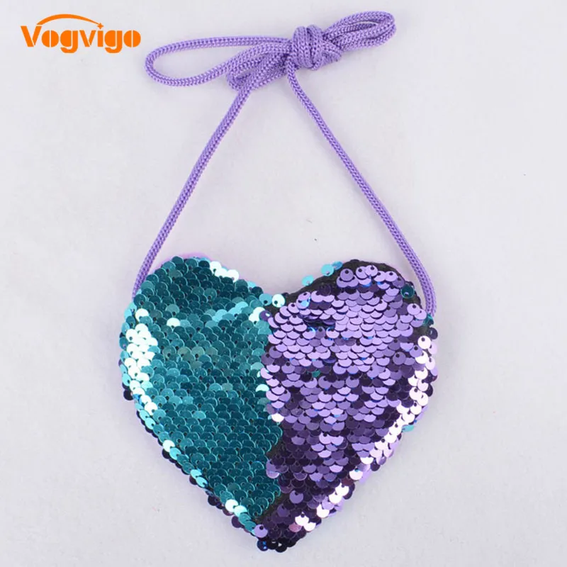 2 Vogvigo блестки Любящее сердце мультфильм маленький кошелек для монет детские сумки дети плечо Монета Сумка для маленьких девочек мини-сумка - Цвет: 2