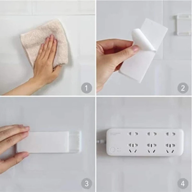 

1pcs Wall-Mounted Sticker Punch-free Plug Fixer Home Self-Adhesive Socket Fixer Cable Wire Organizer Desktop Power Strip Holder