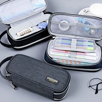 double layer large capacity storage portable pens pencil case bag pouch organizer for students kids school stationery supplies