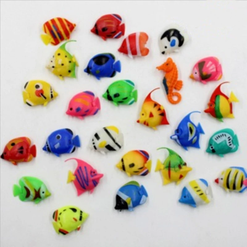 

12pcs DIY Floating Plastic Tropical Fishes Aquarium Decoration Baby Bath Toy