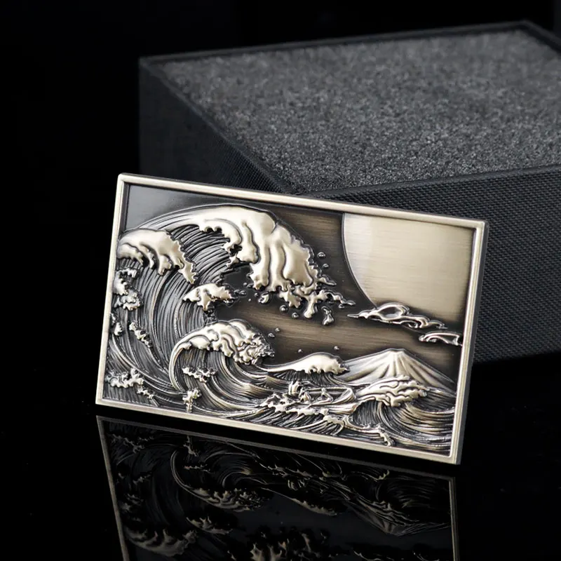 Большая всплывающая морская волна Автомобильная эмблема 3D металлическая