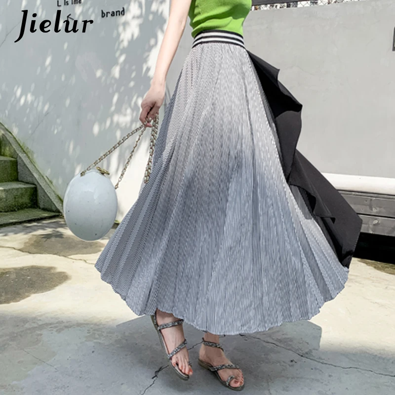 Jielur Лоскутная юбка женская плиссированная Ruffers эластичная Очаровательная летняя