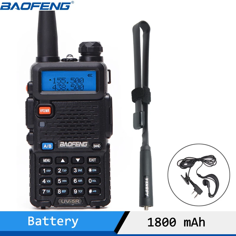 Портативная рация Baofeng 1800/3800 мАч 5 Вт VHF UHF UV5R портативная Любительская UV 5R CB