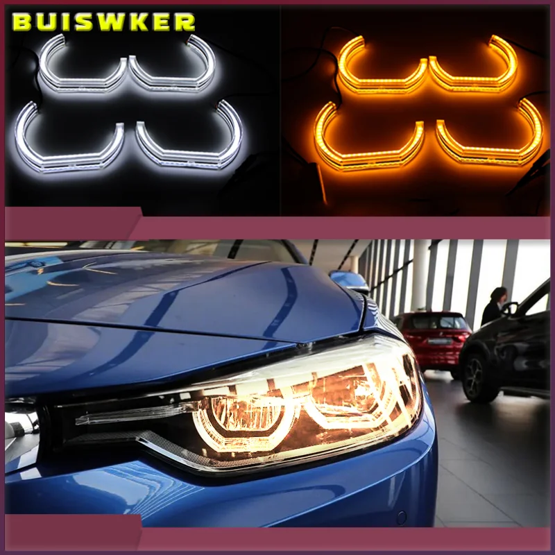 

Switchback Dual Amber White Crystal LED Angel Eyes Halo Rings For BMW 7 Series E38 740i 740iL 750i 750iL 730d 740d 728i 1995-01