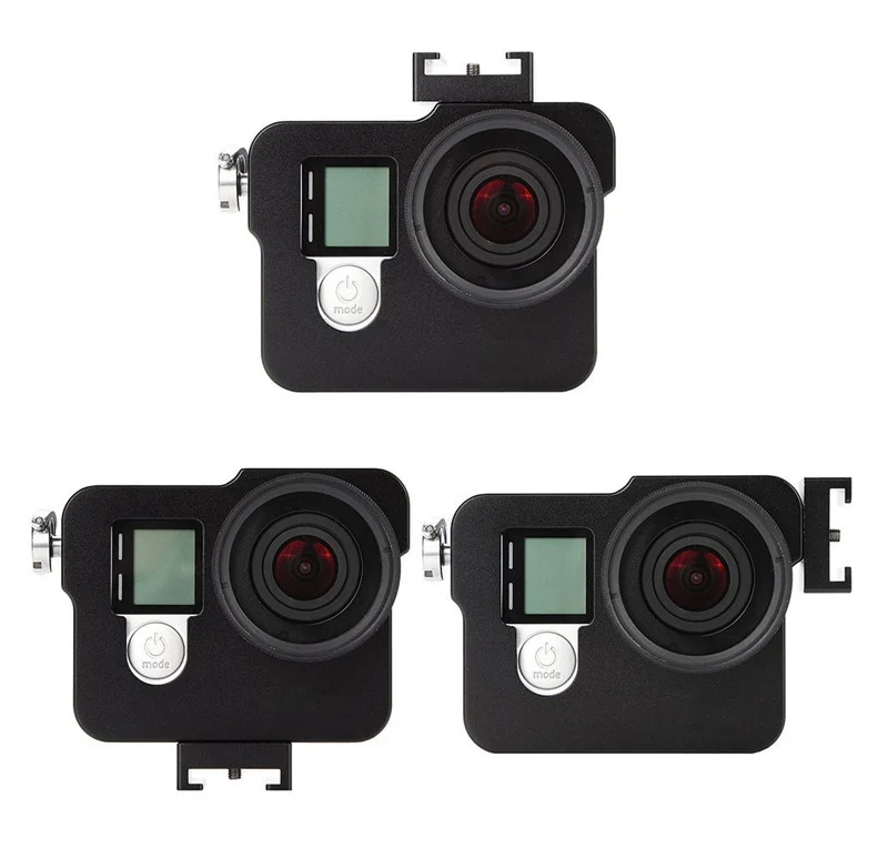 Vlogging алюминиевая рама чехол с 37 мм УФ-фильтром для GoPro Hero 3+ 4 чехол с холодным башмаком для микрофона светодиодный свет