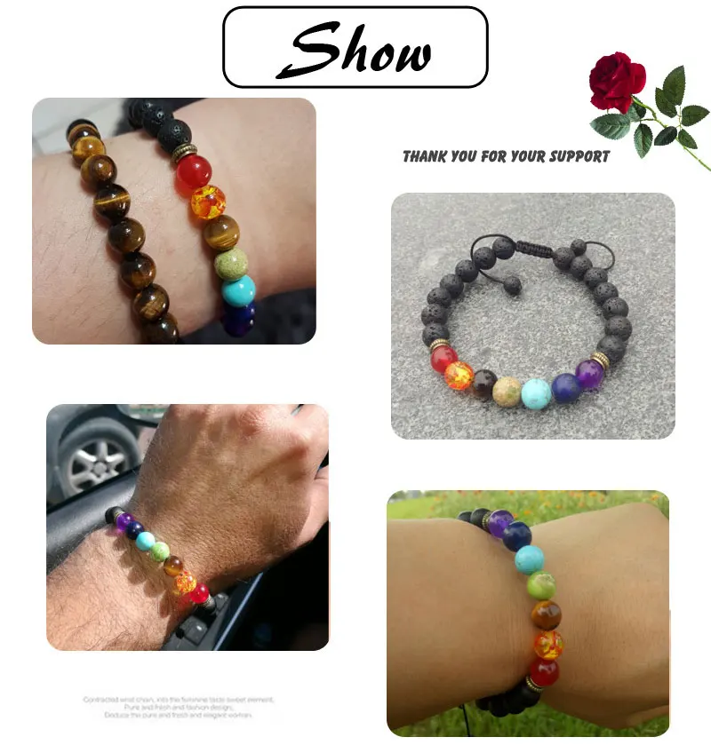Браслет из бусин и натурального камня 7 чакр|Плетеные браслеты| |