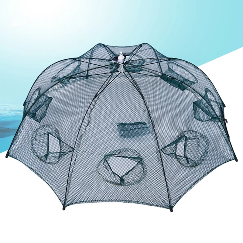 

4-24 Holes Automatic Fishing Net Shrimp Cage Nylon Foldable Crab Fish Trap Cast Net Cast Folding Fishing Network