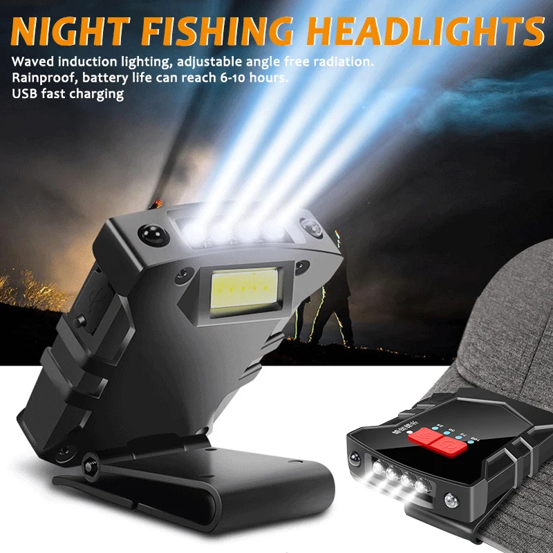 

LED Head Light Clip-on Cap Lighting Waterproof for Outdoor Cycling Night Fishing G10