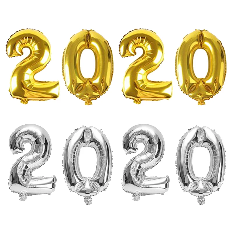 Воздушные шары из золотой фольги с новогодним декором рождественские украшения