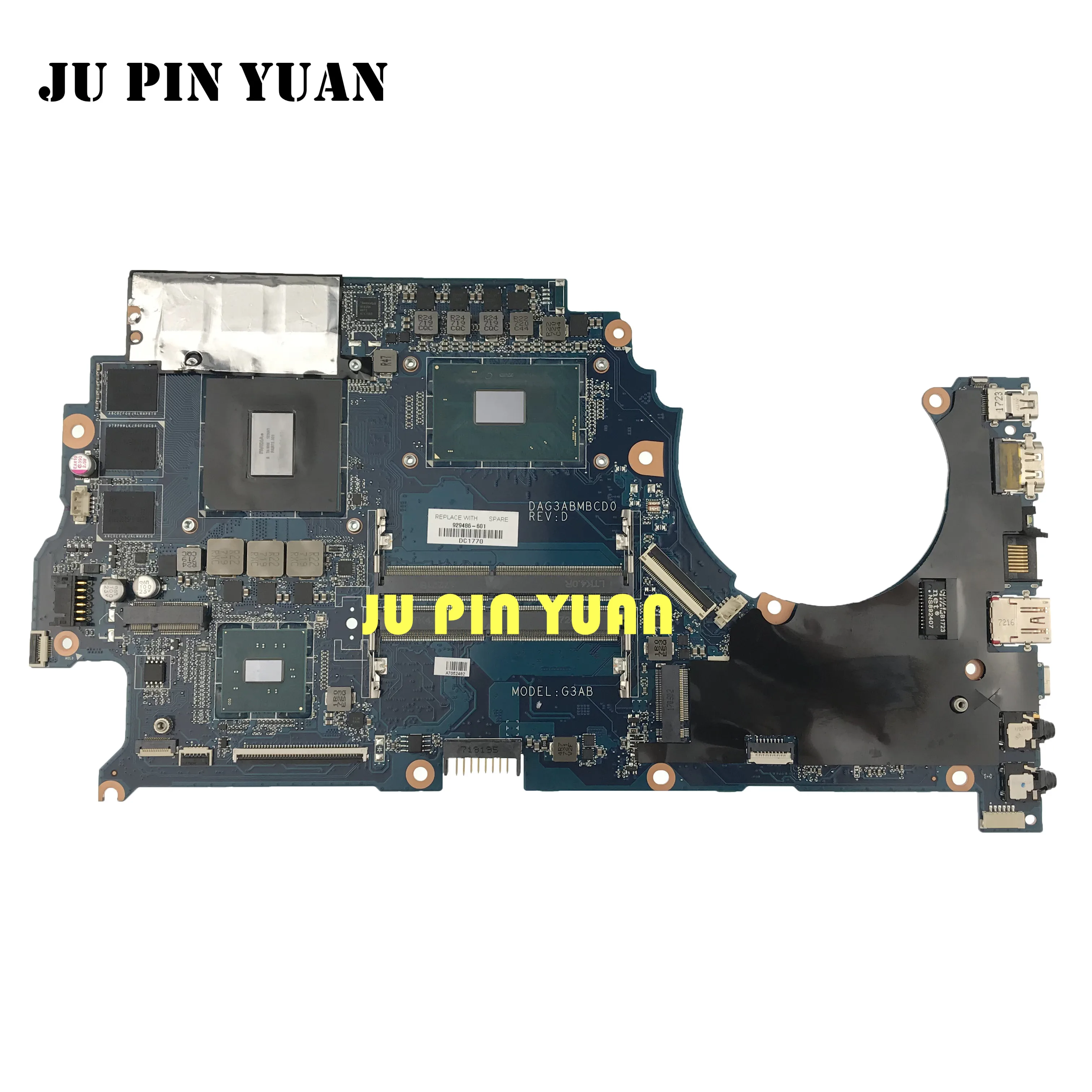 Материнская плата DAG3ABMBCD0 929486 601 001 для ноутбука OMEN от HP 15 CE 15T с GTX1060 6 ГБ|Материнские