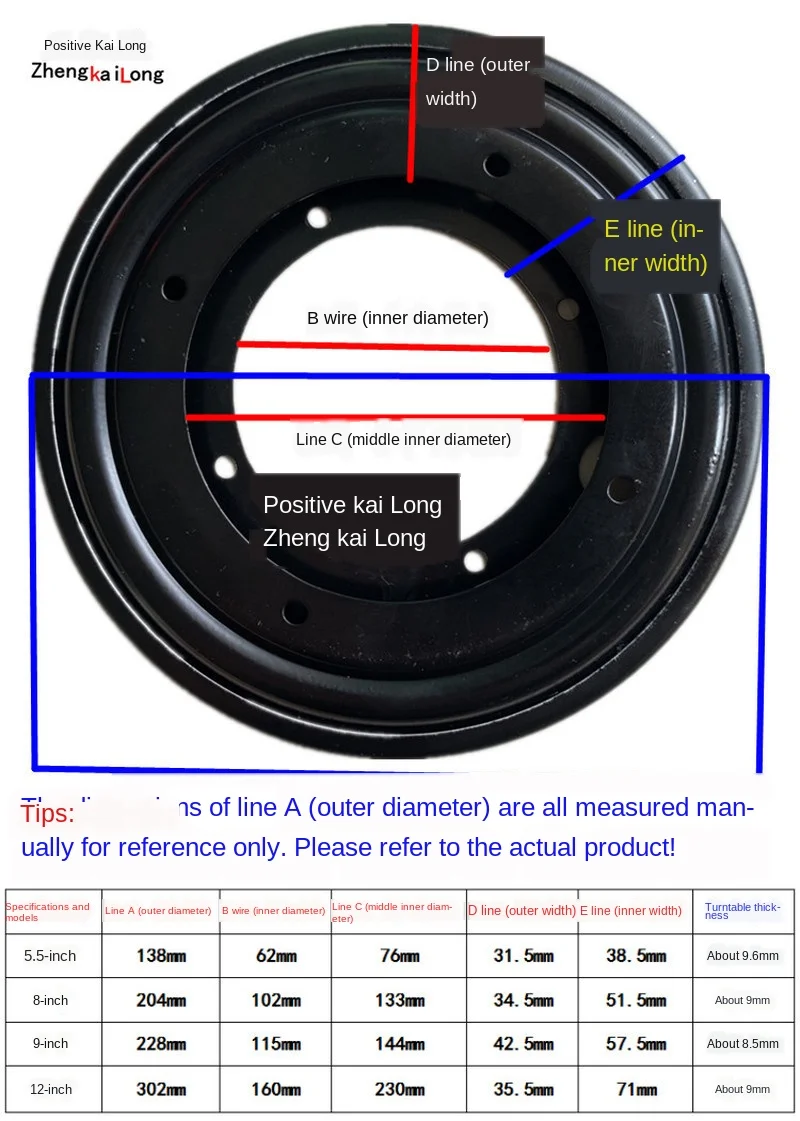 

12inch black Heavy Duty Round Shape Galvanized Lazy Susan Turntable Bearing Rotating Swivel Plate