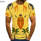 3d футболка с изображением животного для мужчин кокосовой пальмы, рубашка с принтом, Костюм состоит из футболки с капюшоном в стиле хип-хоп, с принтом, футболки с 3d футболки с коротким рукавом прохладный Slim