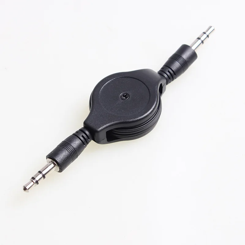Телескопическая aux черно белый аудио кабель мобильный телефон 3 5 мм