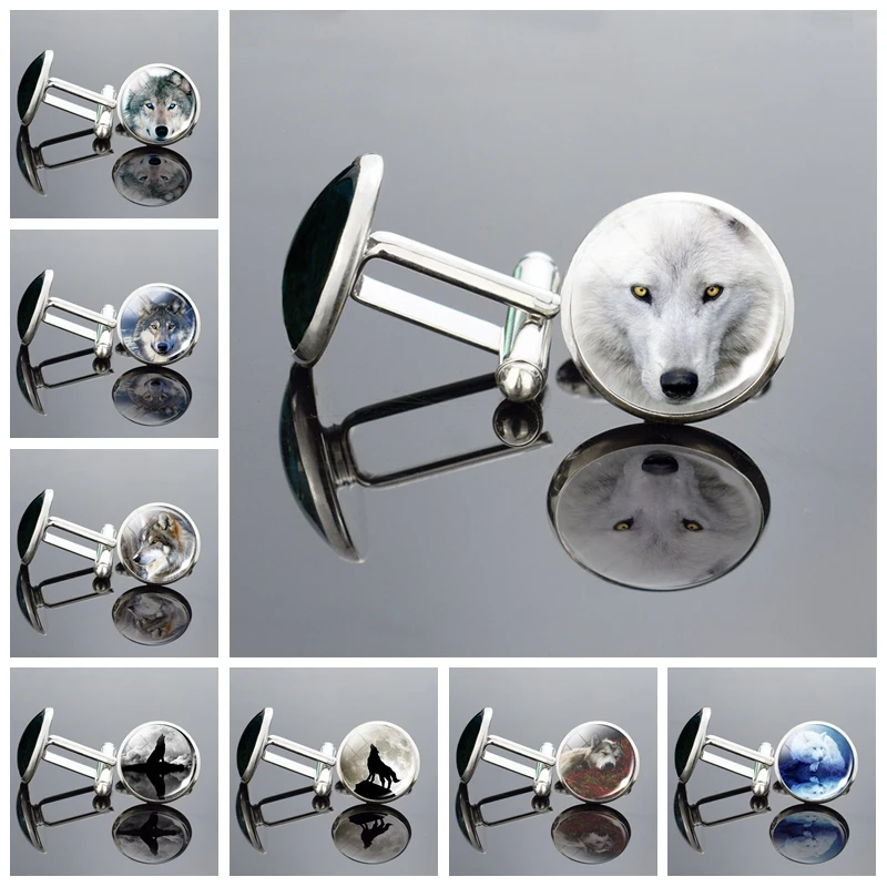 Мужские Запонки с изображением волков креативные запонки головы волка свадебные