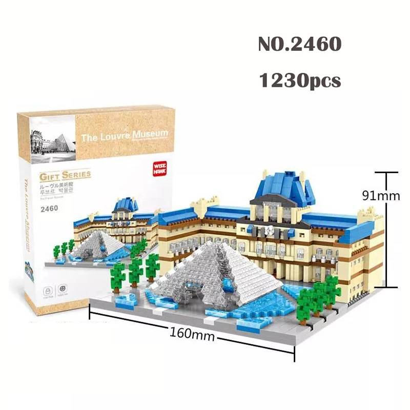 

World Famous Attractions 3D Model Building Toys DIY City Street View Miniature Building Blocks Assembling Decorative Toys No Box