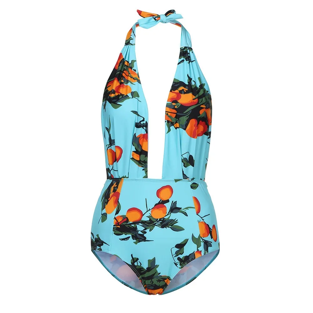 SAGACE сексуальный женский купальник с цифровой печатью и открытой спиной ретро