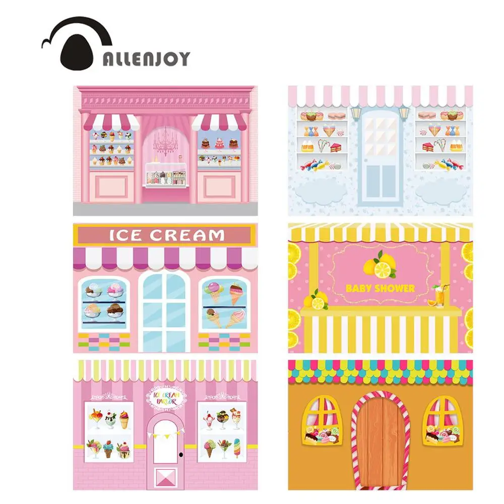 Фон Allenjoy для фотосъемки конфет бар мороженое милый магазин день рождения детский