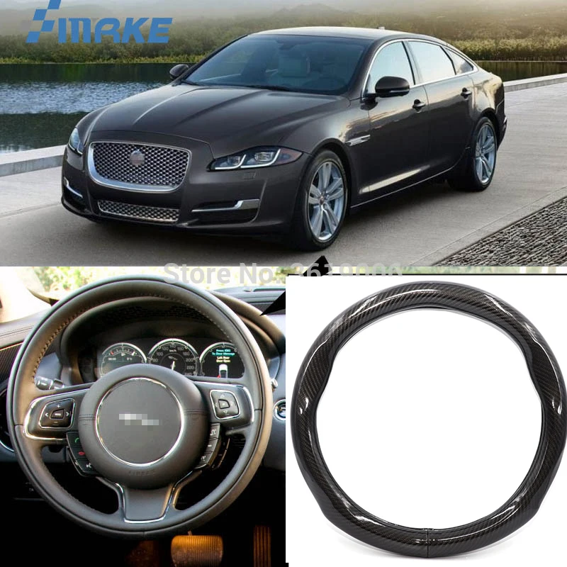 SmRKE автомобильные аксессуары для Jaguar XJ черное углеродное волокно кожаный чехол