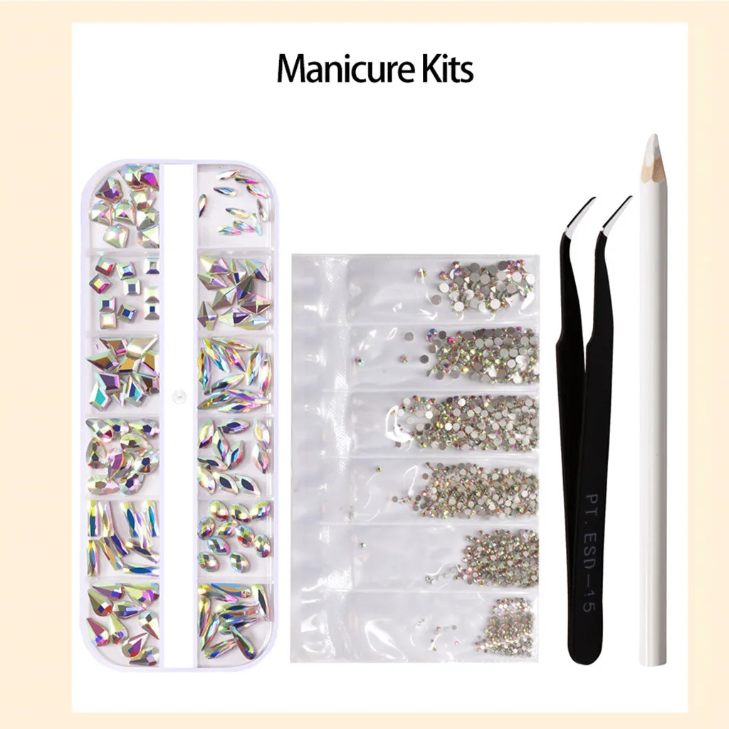 Нейл арта украшения ювелирных изделий A B дрель югу упакованы Пинцет для стразов