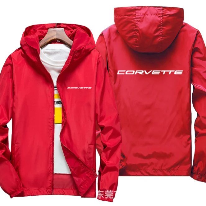 

2020 Motorcycle Jacket Windproof for CORVETTE logo Jacket Mobike Riding Hooded Suit Windbreaker Sweatshirts Racing zipper Coat