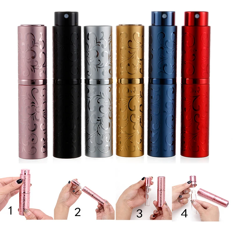 Многоразовый флакон для духов с ротанговым узором 10 мл портативный вращающийся