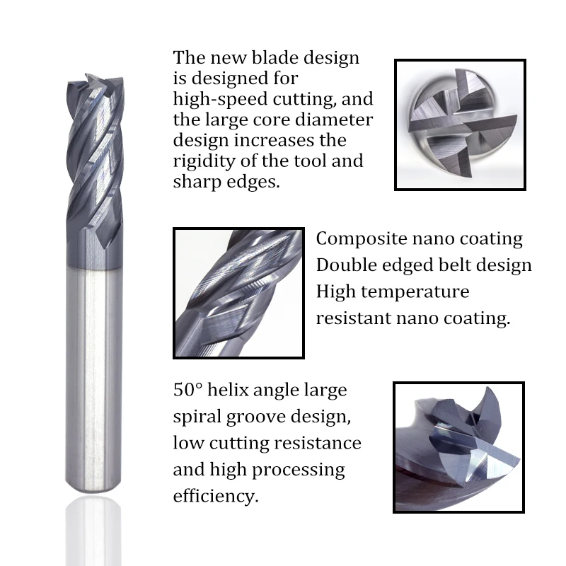 CNC Router Bit 4 Flutes HRC50 Carbide End Mill 1-12mm Tungsten Steel Milling Cutter Cutting Tools Wood Metal Tool | Инструменты