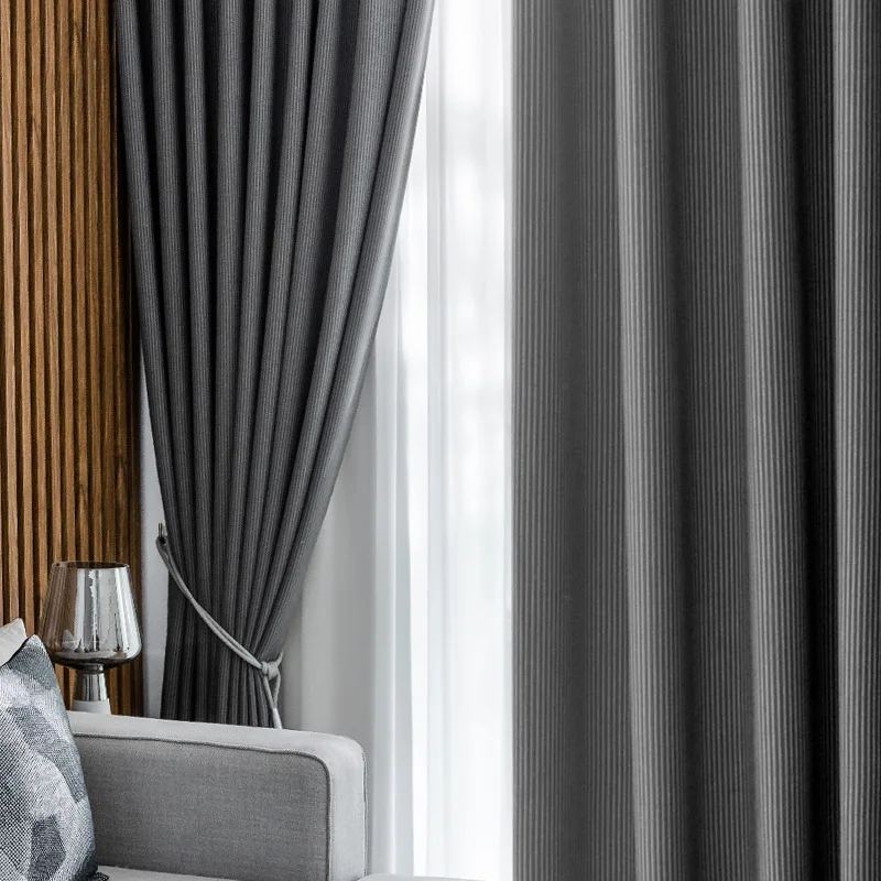 Шторы в скандинавском стиле для гостиной столовой спальни японском серые