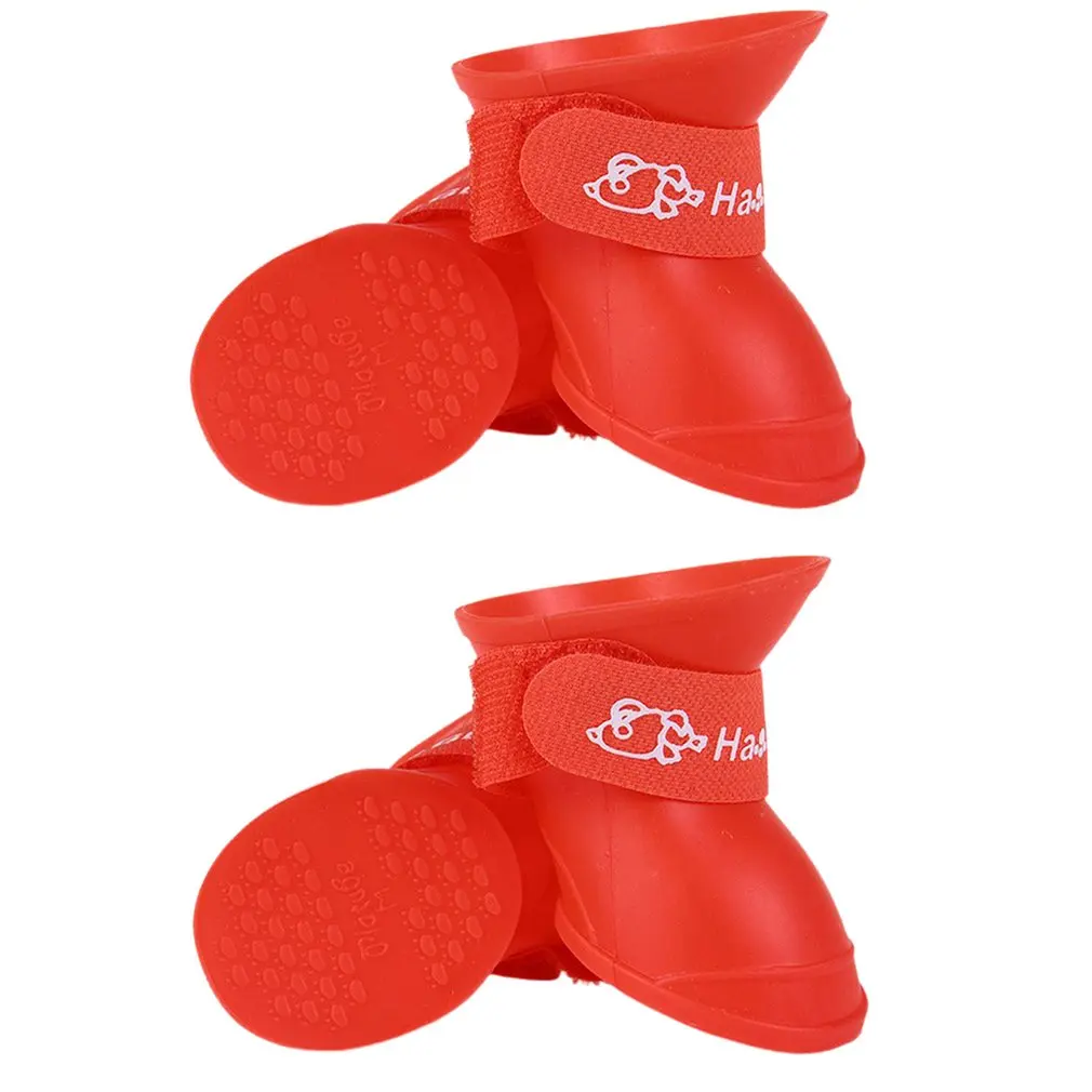 

Silicone Rain Boots Non-slip Pet Shoes Candy Color Fashion Cute Rainproof Waterproof Dog Durable Shoes High Quality Hot Sale