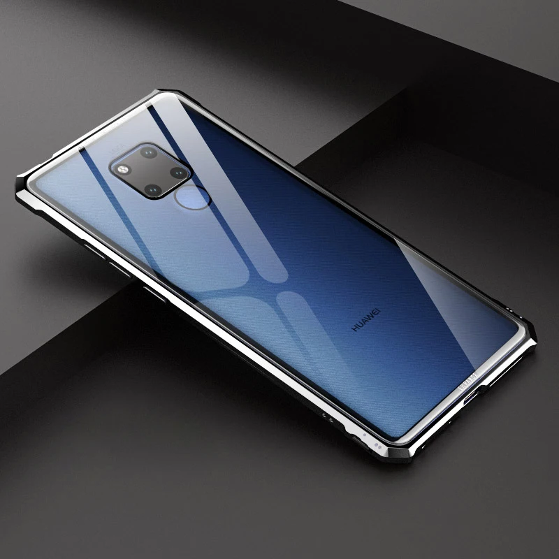 Black Роскошный чехол для huawei mate 20 Lite Pro X Металлический бампер+ стеклянный защитный чехол для huawei mate 20 Pro чехол mate 20 Lite 20X матовый - Цвет: Black