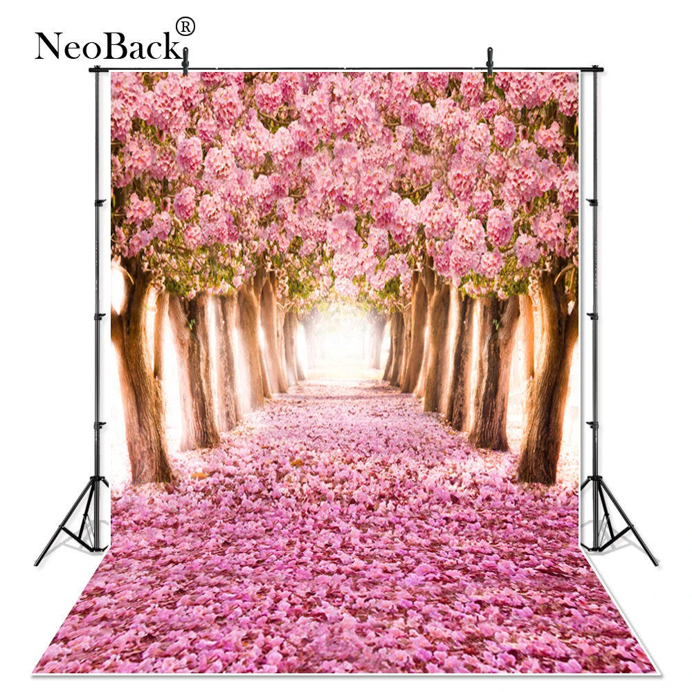 

Nitree Spring Easter Pink Photo Backgrounds Studio Floral Children Photo Backdrops Sakura Trees Floral Petal Floors Backgrounds