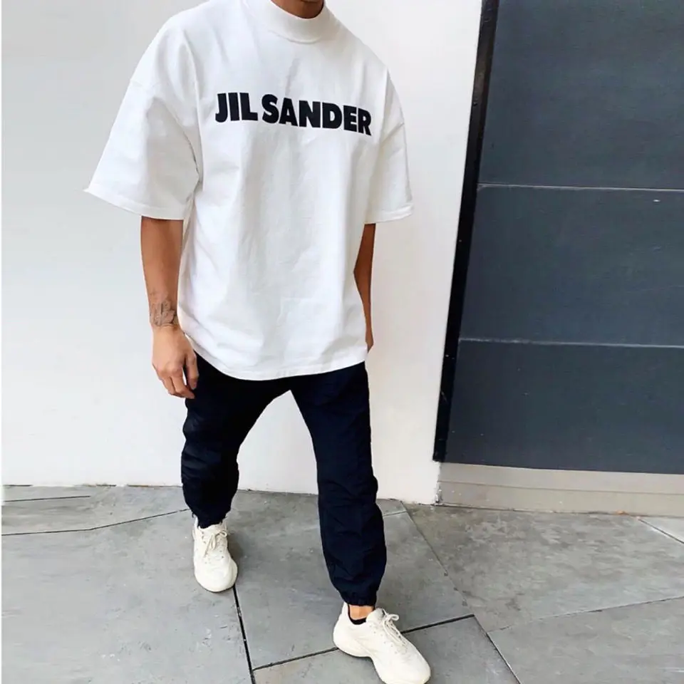 2021 летняя черного и белого цвета из чистого хлопка с принтом в виде букв Футболка