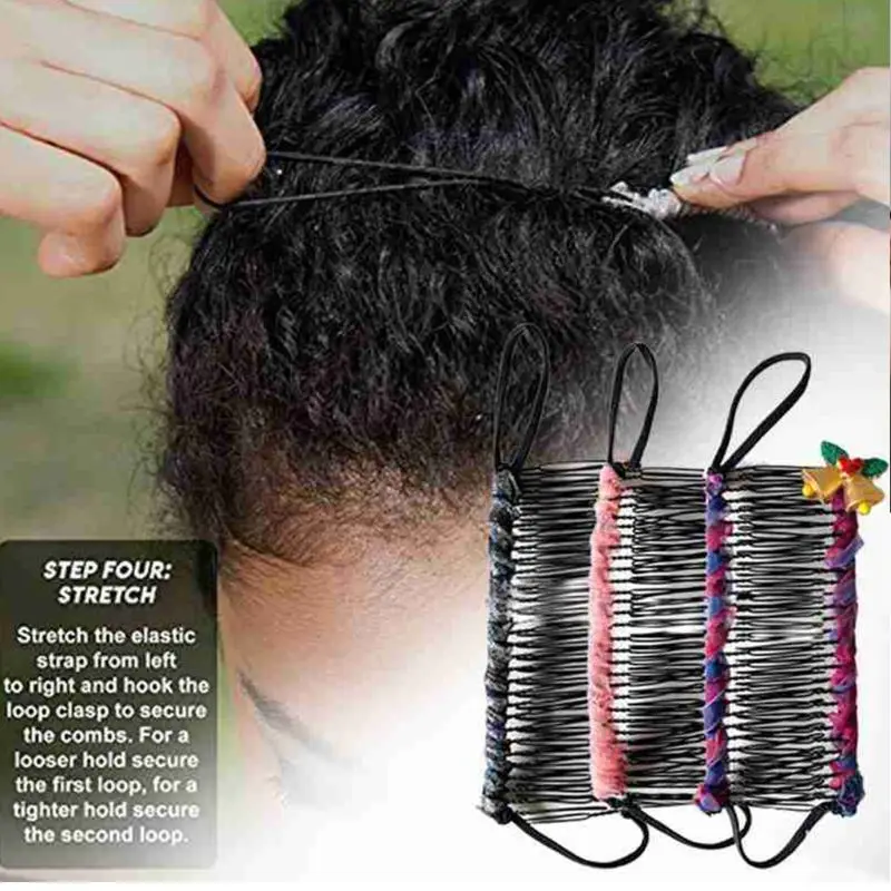 Женская ленивая Винтажная заколка для волос в форме банана коготь эластичный