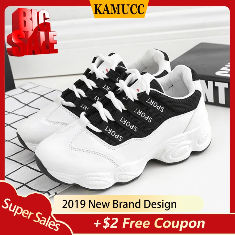 Женские сетчатые кроссовки повседневная обувь на толстой подошве белые