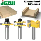 Набор Т-образных фрез, комплект из 3 Т-образных насадок для работ по дереву, 12 мм, 34 дюйма, с язычком и пазом