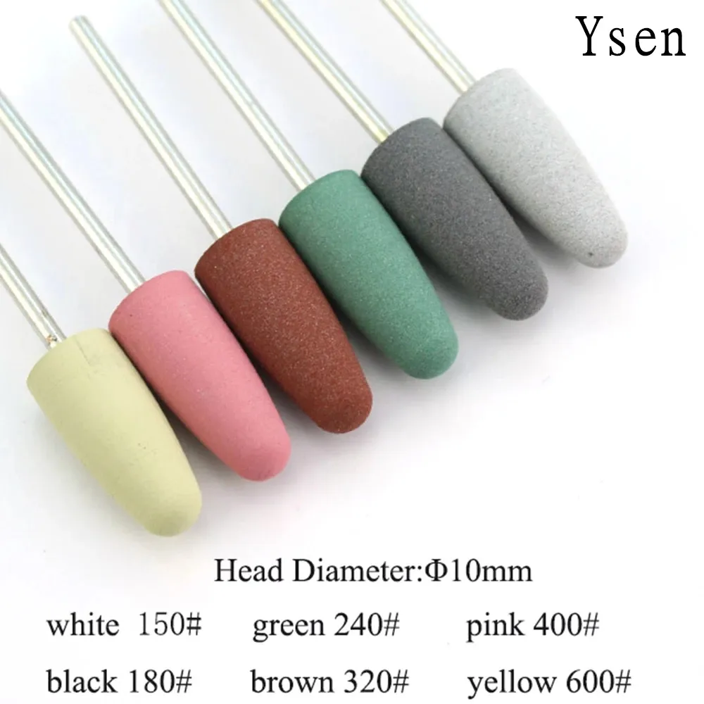 

6 Pcs of Rubber Silicon Nail Drill and Milling Cutter, Used for Manicure Head Flexible Polisher Electric Nail File Art Tool