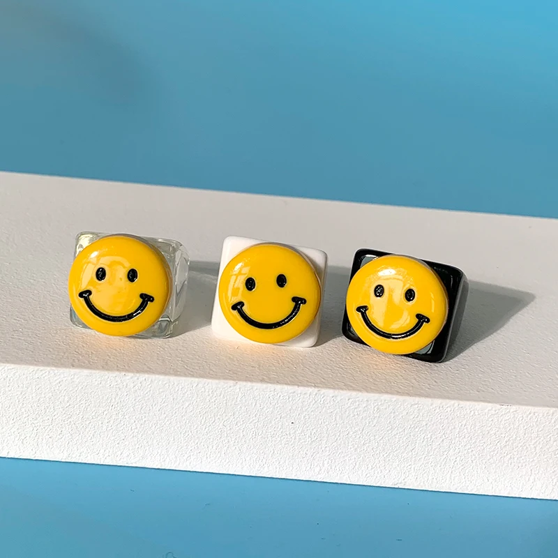 Женское кольцо со смайликом в Корейском стиле винтажные кольца бижутерия ручной