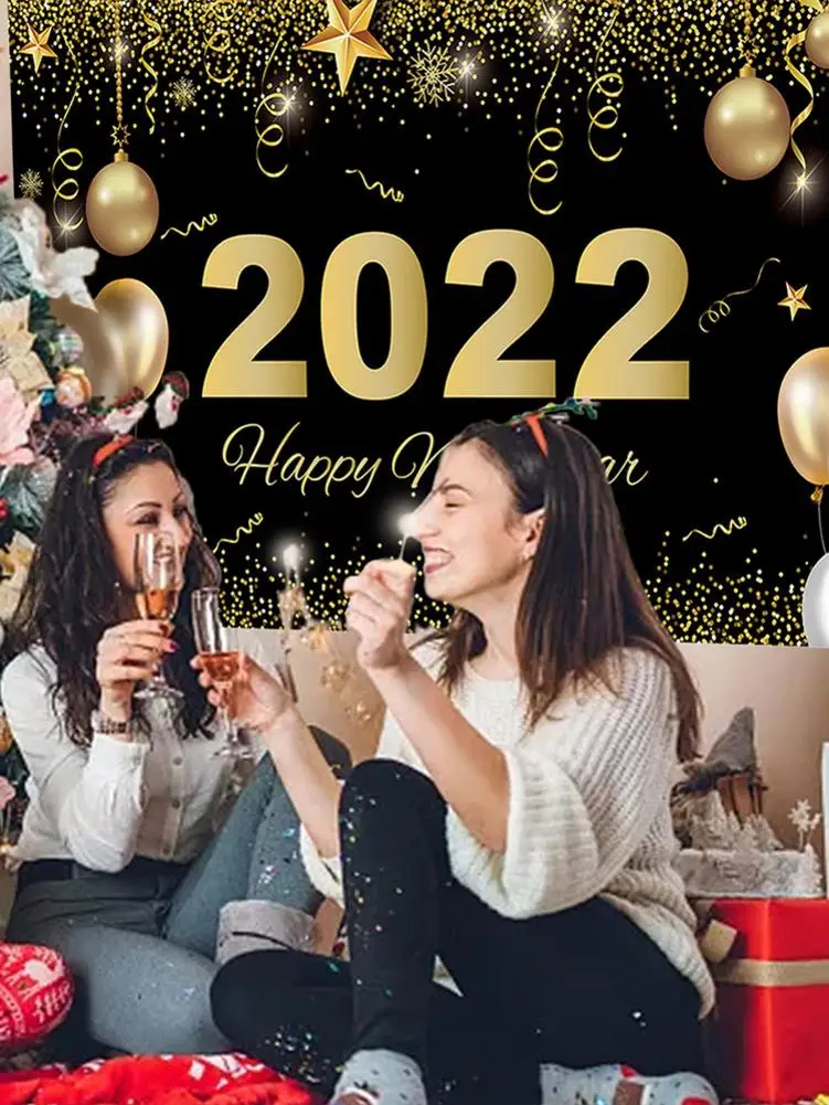 

New Years Eve Party Supplies 2022 2022 New Year Banner Glitter Balloons Stars NYE Decorations For New Year Decorations Photo S