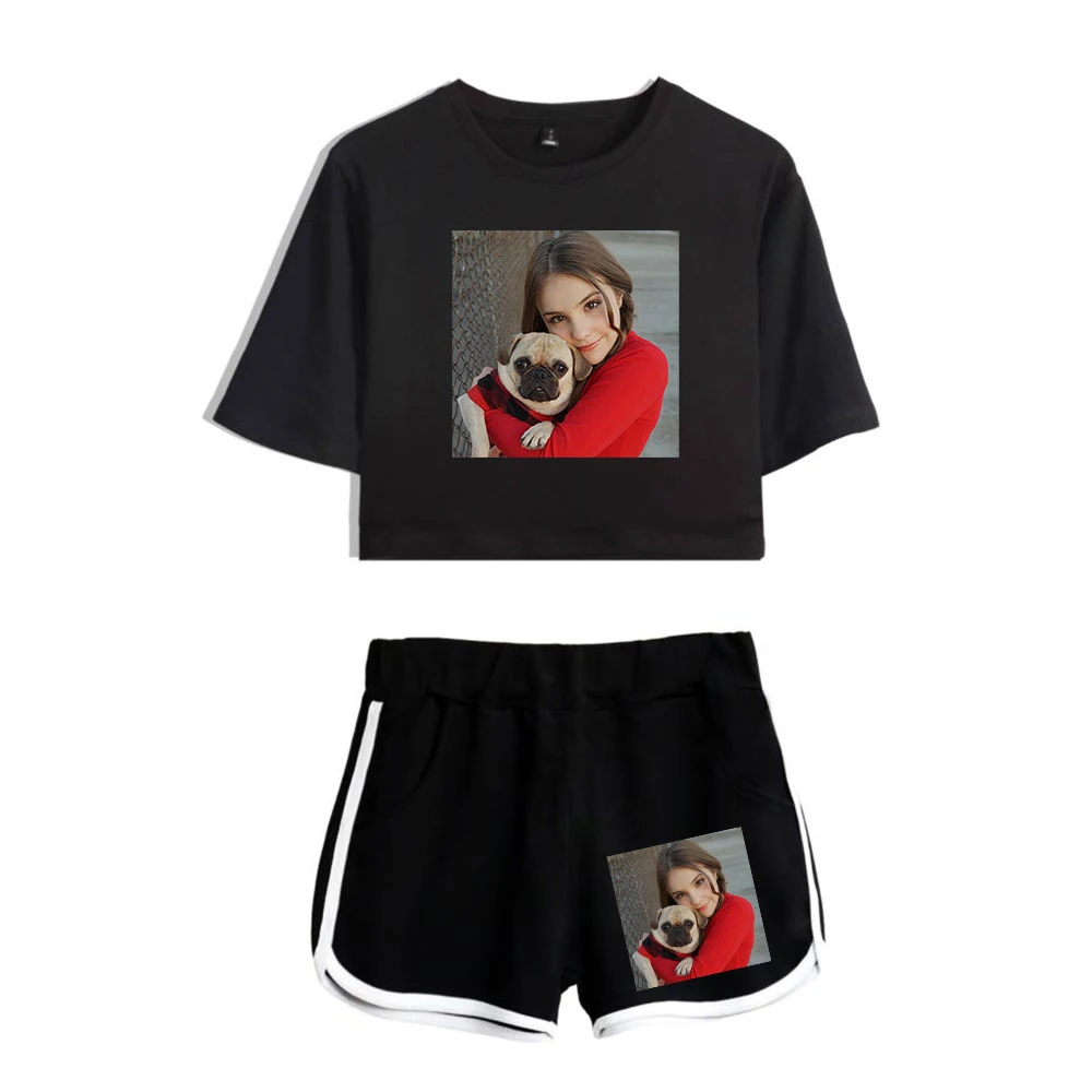 

Summer Women's Sets Piper Rockelle Merch Short Sleeve Crop Top + Shorts Sweat Suits Women Tracksuit Two Piece Outfits Streetwear