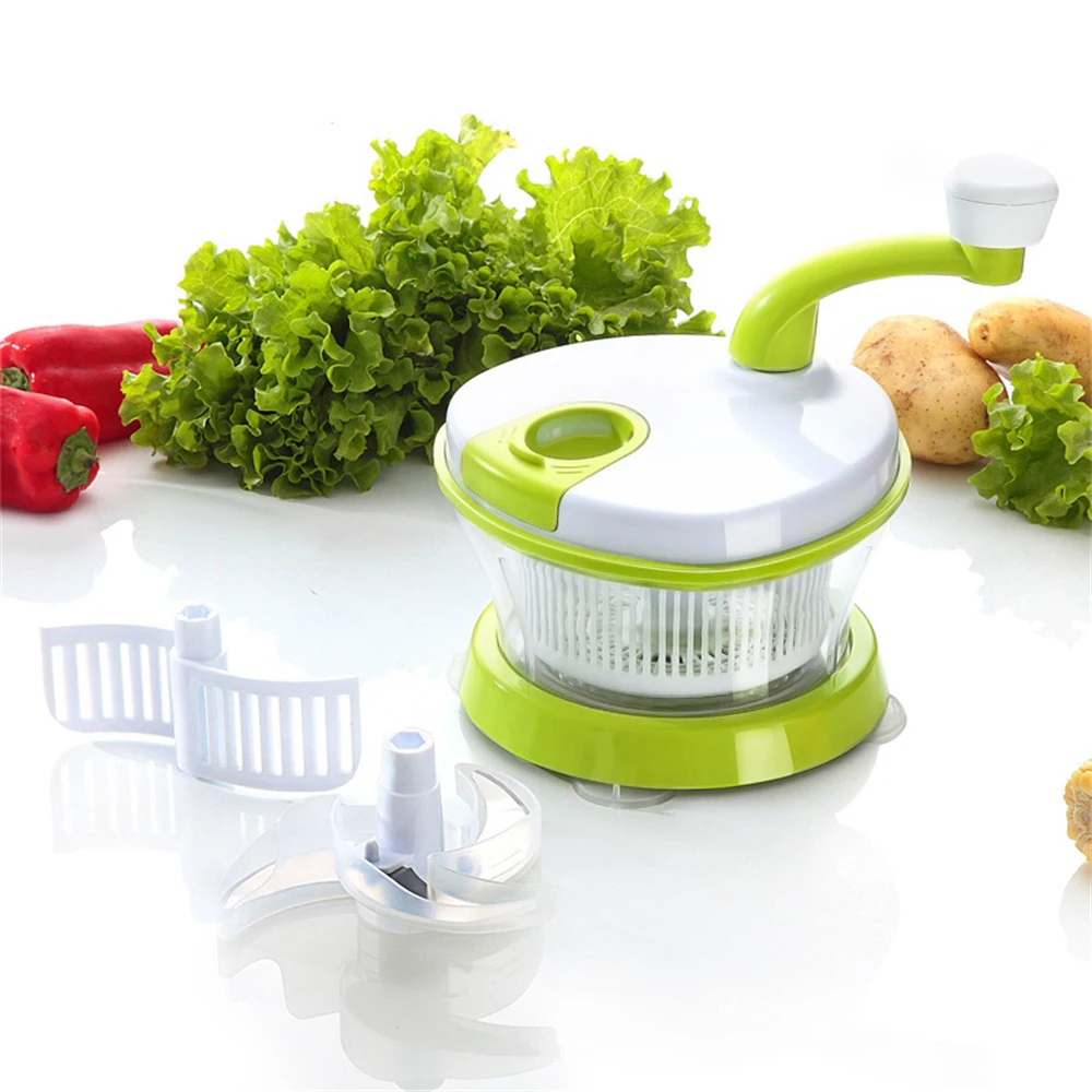 

Rotate Vegetable Cutter Salad Spinner Lettuce Dryer Drain Strainer For Washing Drying Green Leafy Fruit Kitchen Accessories