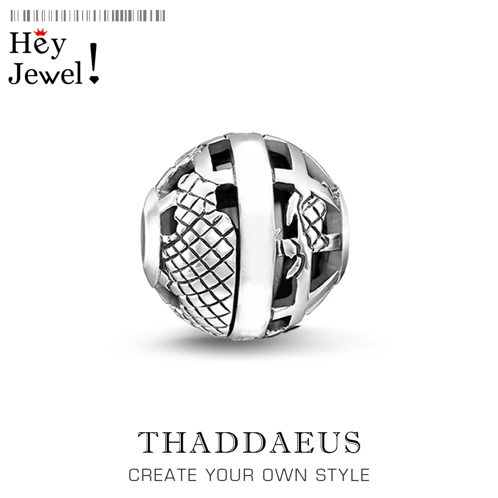 Бусины половина глобус 925 стерлингового серебра подарок подходит для мужчин и