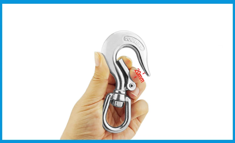 

304 Stainless Steel Round Swivel Eye Lifting Snap Hook cargo snap hook crane hook with Latch NO Rust marine rigging hardware