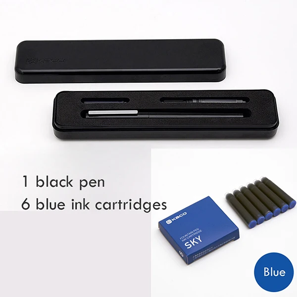 Black add blue Xiaomi Mijia Kaco BRIO авторучка Цельнометаллический корпус ручки два способа орошения чернил оснащен Шмидтом поглотитель чернил - Цвет: Black add blue