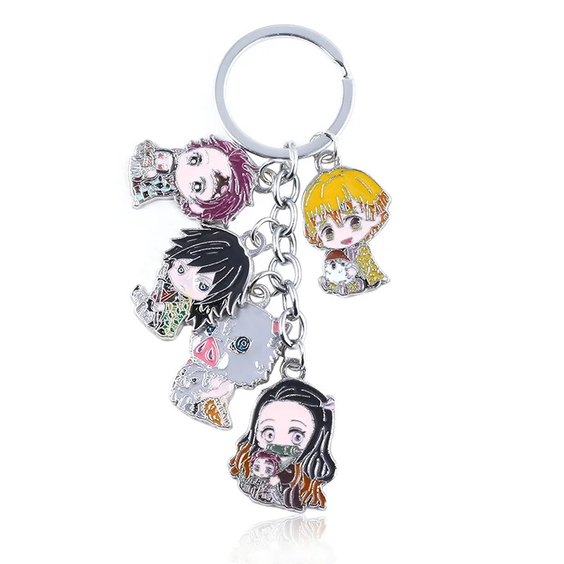 

New Anime Demon Slayer Kamado Nezuko Hashibira Inosuke Alloy Keychain Peripheral Pendant Gift