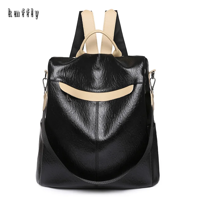 

2021 New Fashion Women Backpack PU leather Anti Theft Female Backpacks Multifunction Travel School Casual Bags For Teenagers