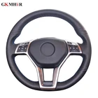 Черная ручная прошивка искусственная кожа PU чехол рулевого колеса автомобиля для Mercedes-Benz A-Class 2013-2015 CLA 2013 c-класс